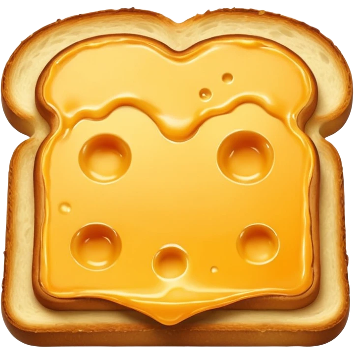 🍞🧀🍞 Closed cheese toast without a face emoji