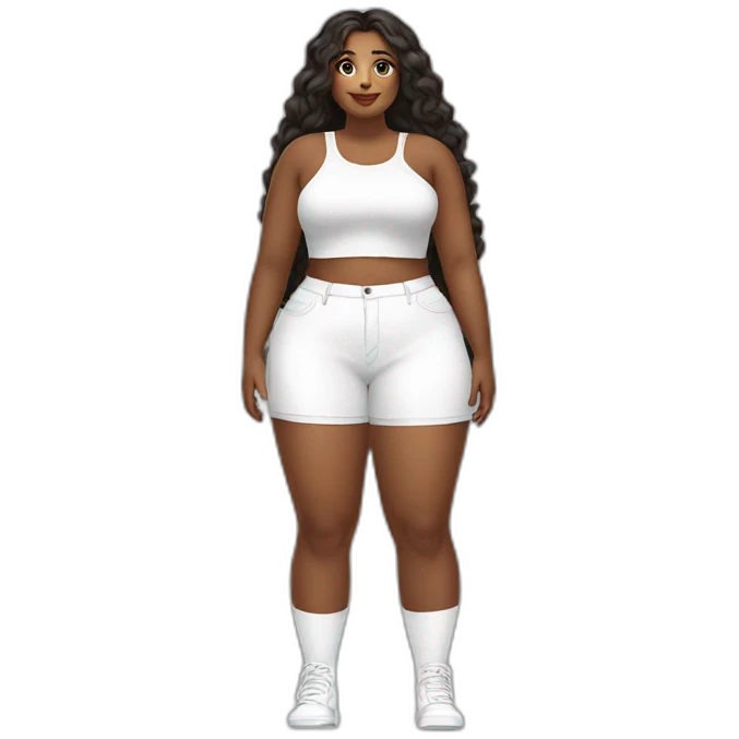full body curvy-beauty-long-white-socks both sides emoji