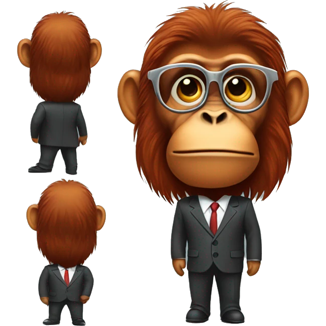Orangutan wearing a suit emoji