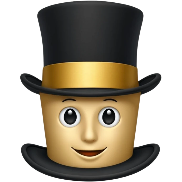 top hat with "$" print emoji