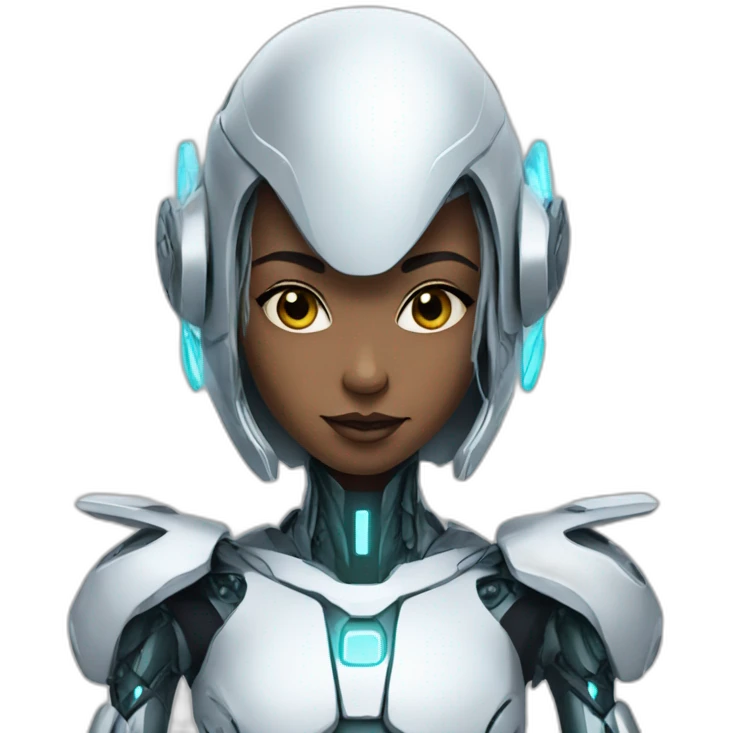 Cyber futuristic robot elf emoji