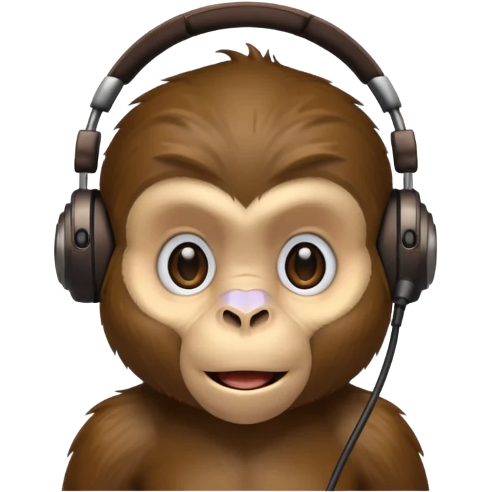 Monkey with headset mic emoji