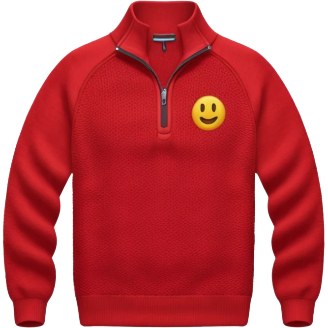 red knitted quarter zip emoji