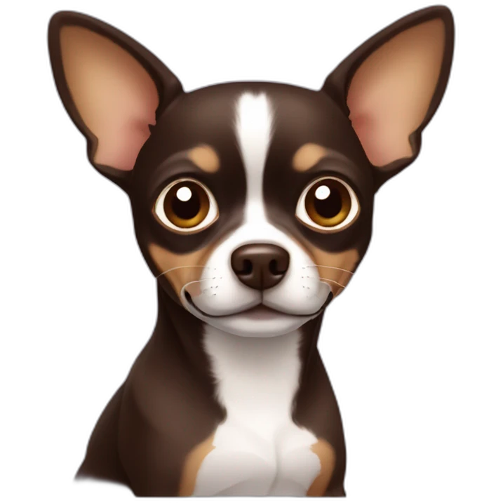 Dark Brown chihuahua tong emoji
