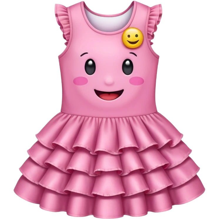 cute kawaii dress with happy smiling face and sparkles emoji style emoji