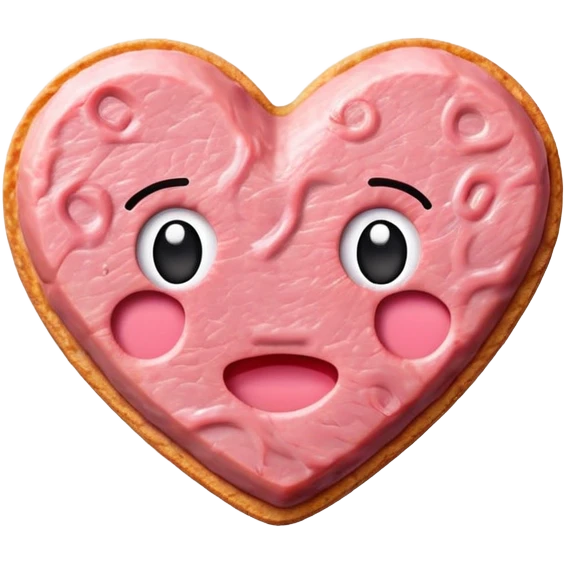kawaii heart EMOJI made of SPAM MEAT emoji