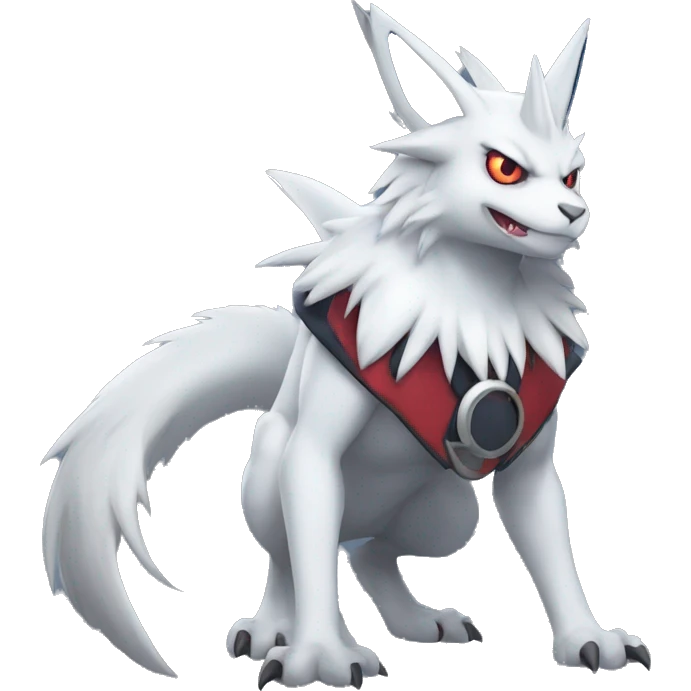 Cool Edgy Nargacuga-Absol-Zangoose-Sneasel-Quilava with a collar on, full body emoji