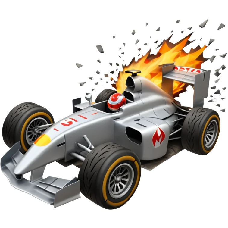 F1 car hitting a wall emoji