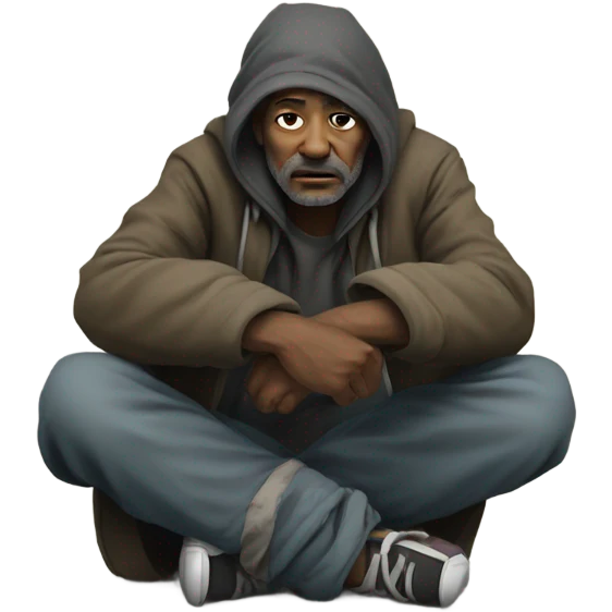 A homeless person with bad knees emoji