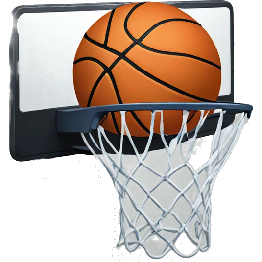 basketball hoop with basketball emoji