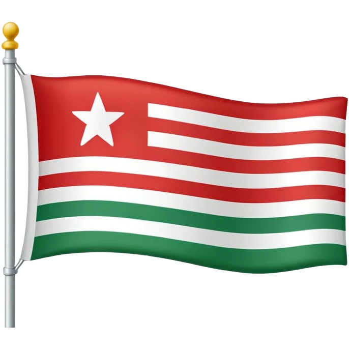 I want a green flag on one side, red in the middle, and white between the green and red. emoji