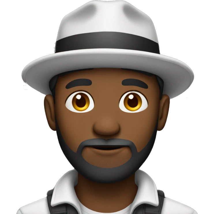 homem negro com boné sem barba emoji
