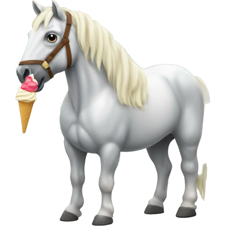 Horse eating ice cream  emoji