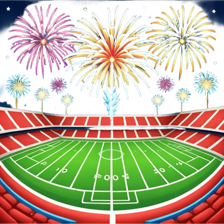 Football Field fireworks going on emoji