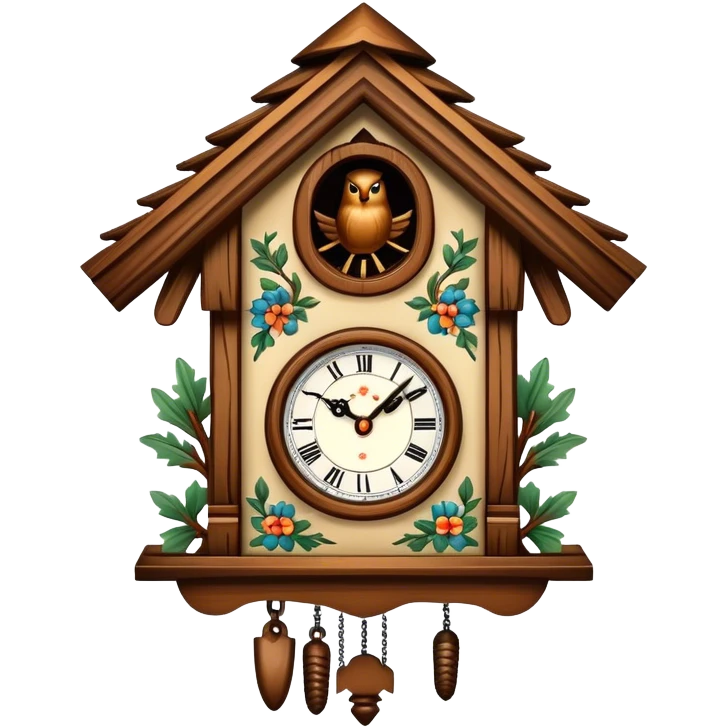 realistic detailed vintage cuckoo clock emoji