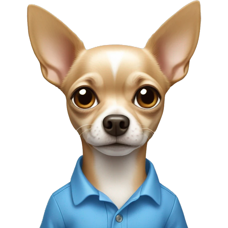 chihuahua crème wearing a blue shirt  emoji