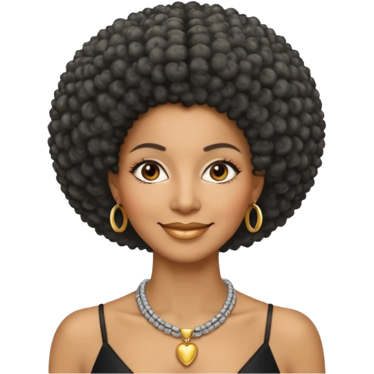 50 y.o. black woman, subtle smile, afro hair with grey strands emoji