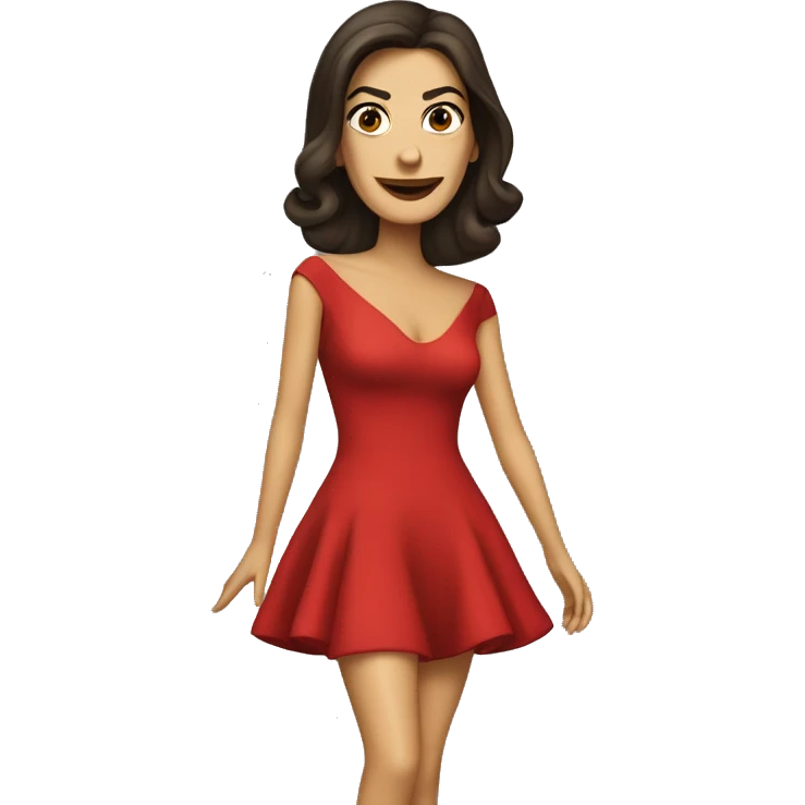 Teri Hatcher in red dress emoji
