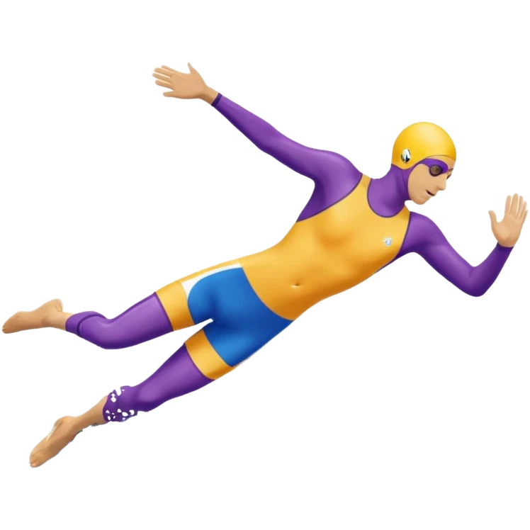 Sporty emoji of a swimmer diving into a pool, side view, dynamic motion, clear diving posture, splash effect, bold colors, emoji s emoji