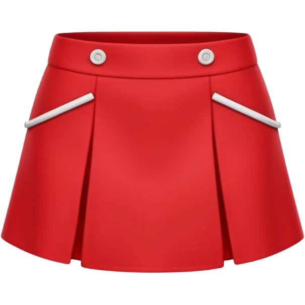 A 3D cartoon red skort (skirt-shorts combo) with gentle fabric folds and neat finish, isolated on plain background, Memoji-style. emoji