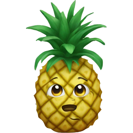 a thinking pineapple emoji