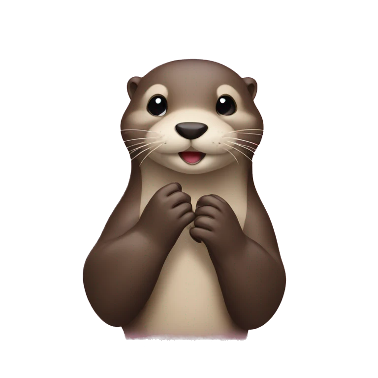 otter making hand heart emoji