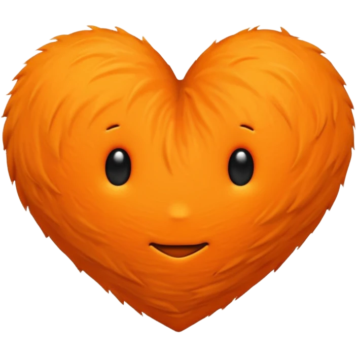Furry orange faceless heart emoji