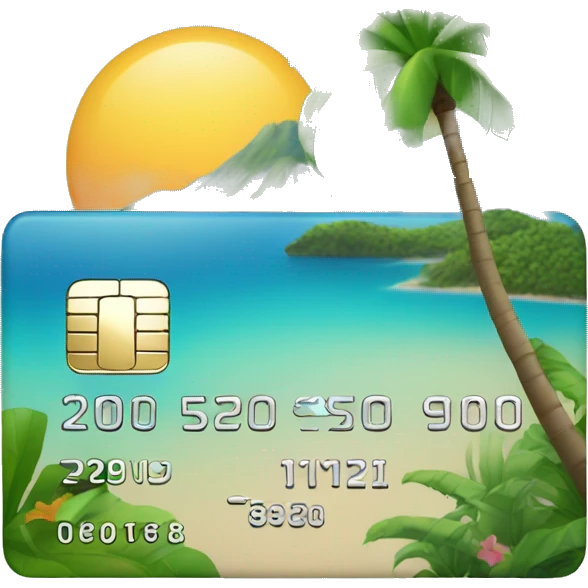 credit card with tropical island on it emoji