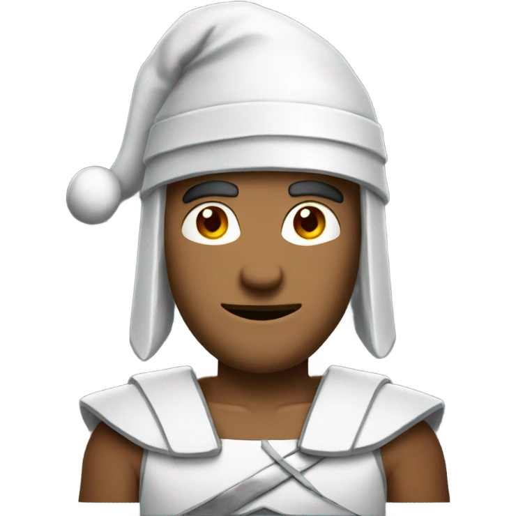 white spartan male wearing red santa hat emoji