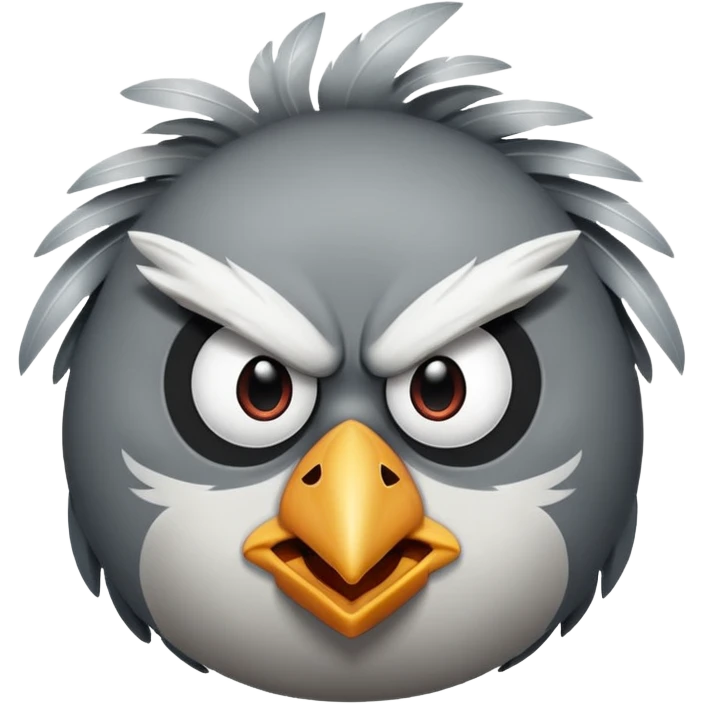Angry bird in grey different style  emoji