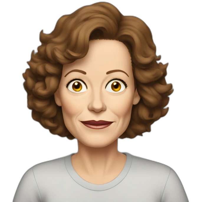sigourney weaver cartoon wearing tee emoji