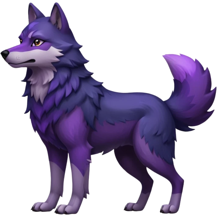 Loup noir et violet lol emoji