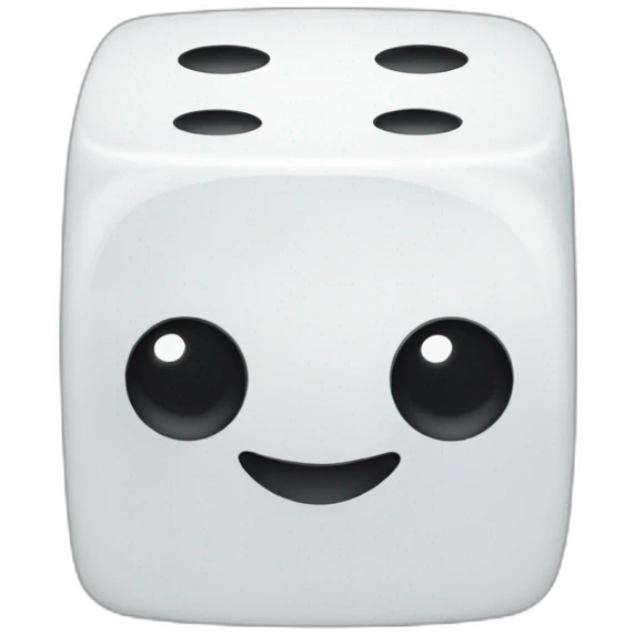 white dice with 5 3 4 on the faces emoji