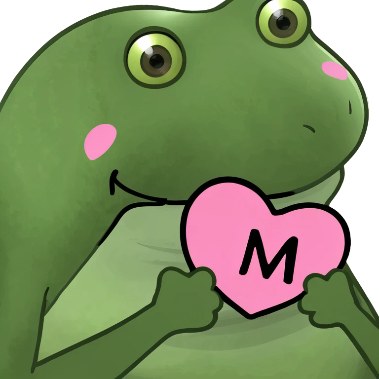 Pink heart wit “M” on the middle  emoji
