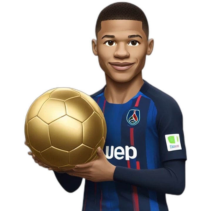 Kylian mbappé avec ballon d'or emoji