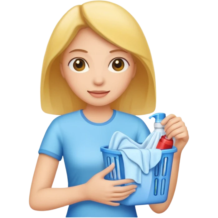 woman holding laundry detergent emoji