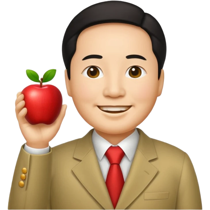 Mao Zedong emoji, smiling, wearing a Zhongshan suit, apple emoji style emoji