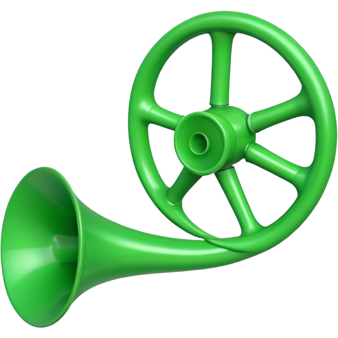green toy circle horn instrument  emoji