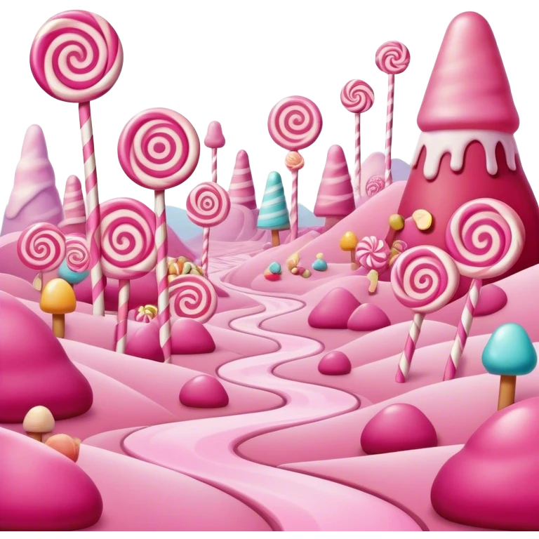 candy land pink surreal landscape emoji