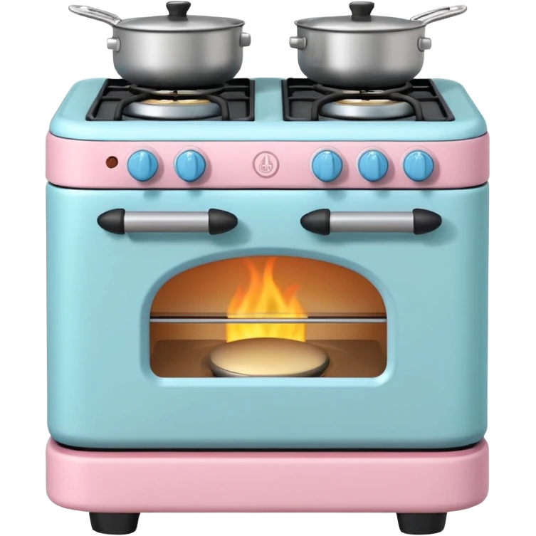 Cute toy stove, single burner only, front view.
BabyBus-style 2.5D soft shading, bright pastel colors
Rounded chunky toy shape, simple details.
Even studio lighting, NO harsh light, NO realism, NO textures.
Smooth matte surface, no outlines, no strokes.
Clean background. emoji
