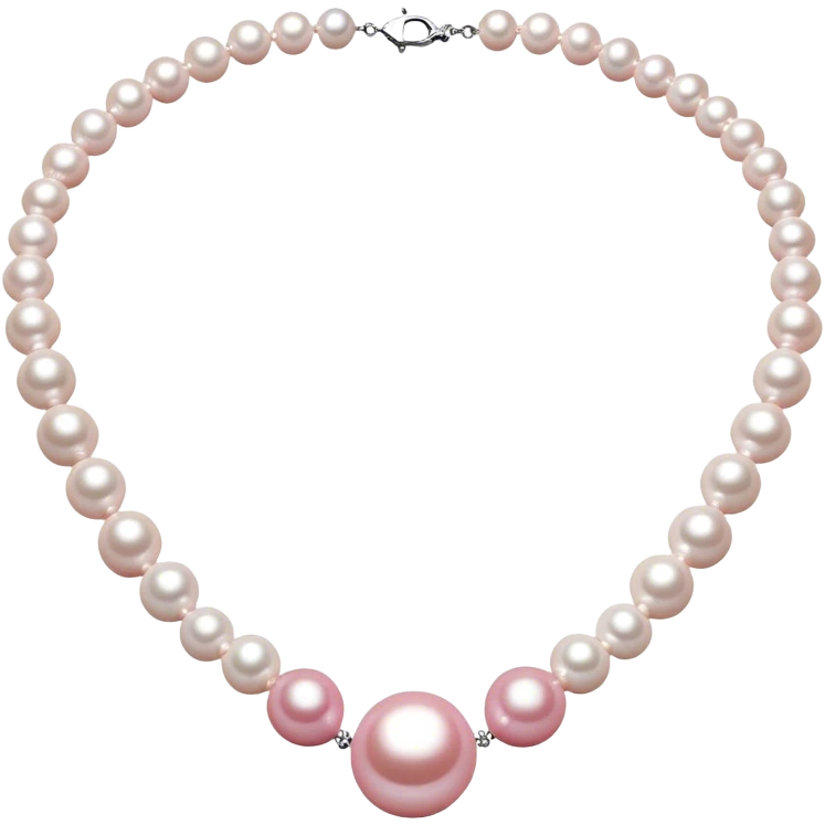Pink and white pearl necklace emoji