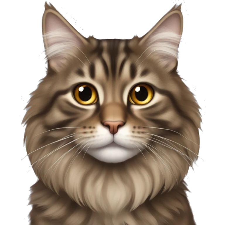 brown longhair tabby maine coone emoji