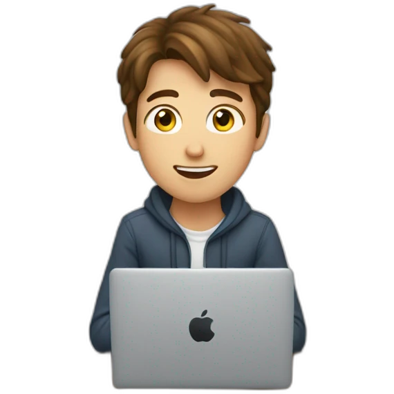 Boy-with-brown-hair-working-with-macbook emoji