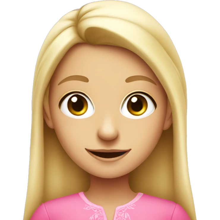Blonde elf girl in pink blouse  emoji