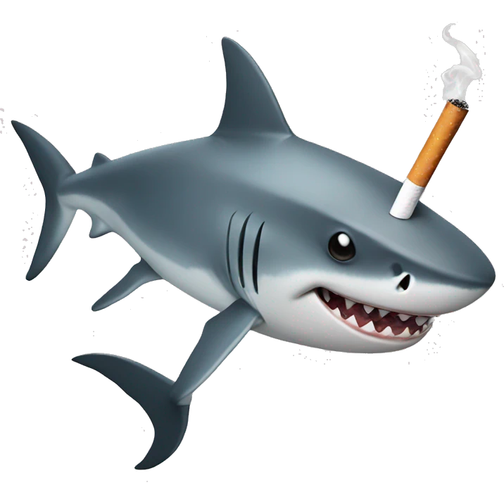 Shark with a cigarette emoji