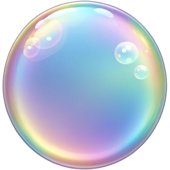 one large soap bubble with small bubbles around it emoji