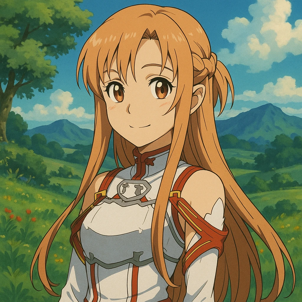 Asuna from Sword Art Online, anime style, detailed, vibrant colors emoji