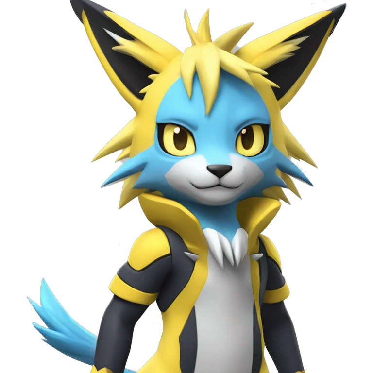 Anthro Edgy Cool Zeraora-Lombax-Renamon-Pokémon-Fakémon Full Body Detailed High Quality emoji