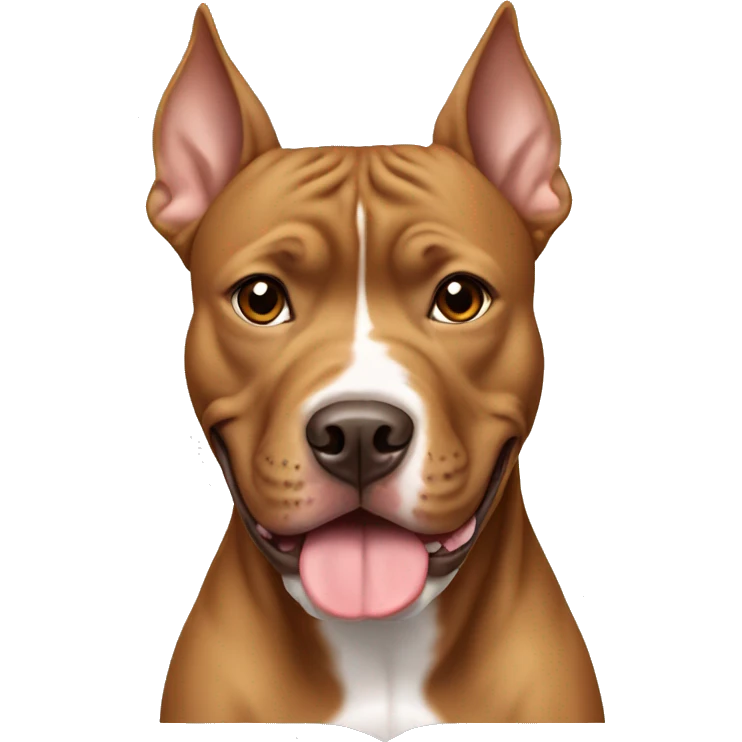 Light brown pitbull with ears cut emoji