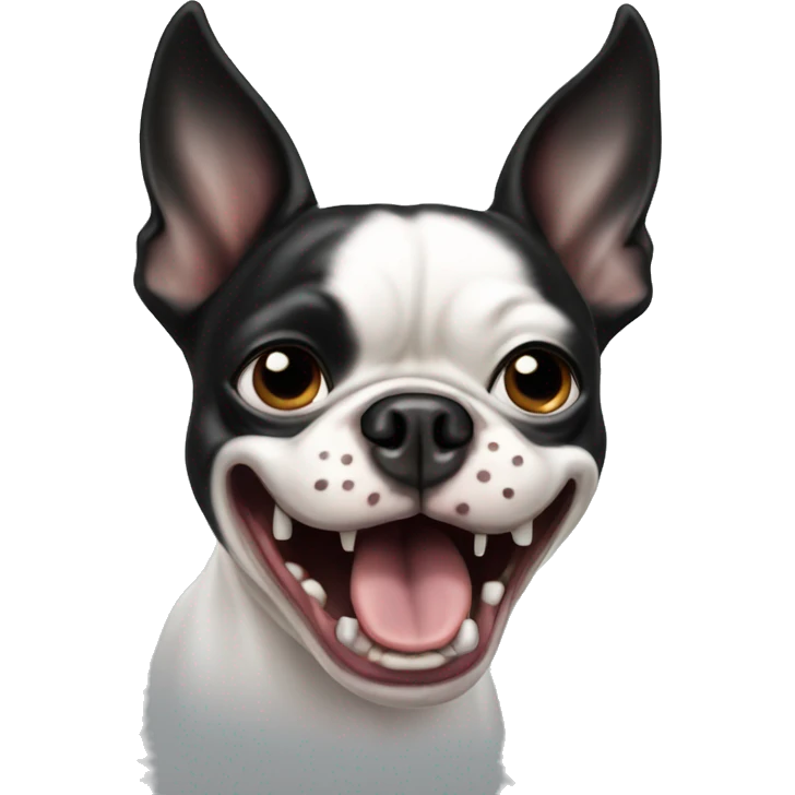 Boston terrier dog screaming  emoji